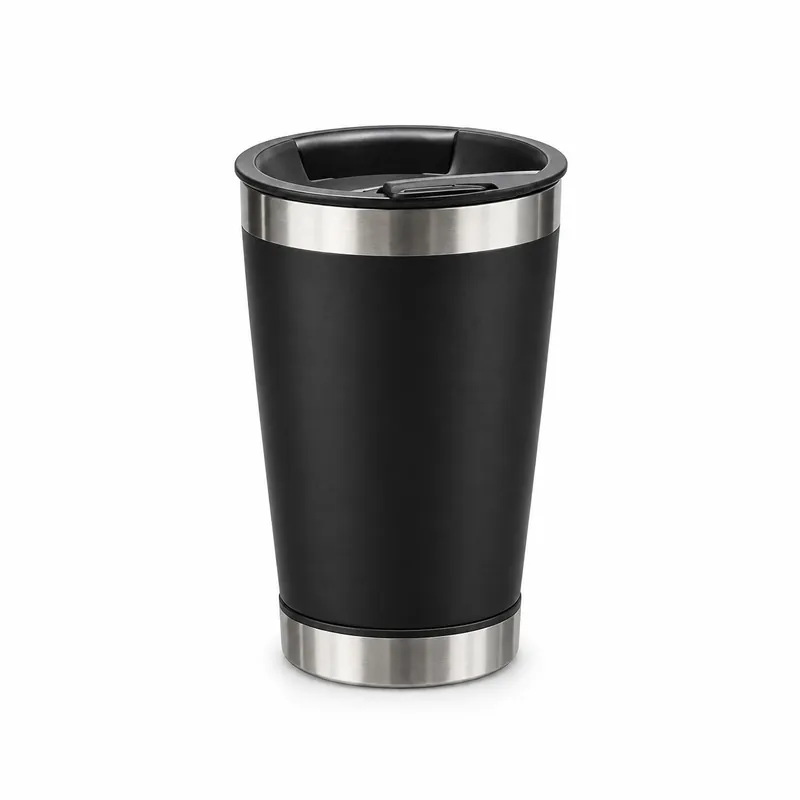 Copo térmico 473ml com tampa, personalizado com gravação a laser